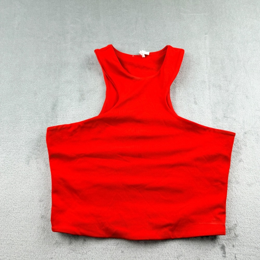 Garage Women's Medium Red High Neck Racerback Crop Top